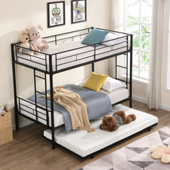 METAL Bunk Bed With Trundle Black