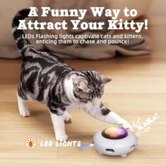 Interactive Cat Toys For Indoor Cats Automatic Kitten Toys Moving Feather Kicker Exercise Hair Removal Toy USB Rechargeable