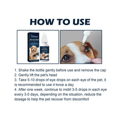 Pet Eye Drops, Clean Dog And Cat Eye Drops, Relieves Itchy Eyes Caused By Tears