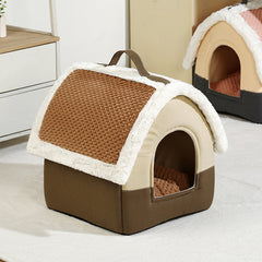 Foldable Dog House Kennel Bed Mat For Small And Medium Dogs, Cats, Winter Warm Cat Bed Nest, Pet Products Basket, Pets, Puppy Cave Sofa.