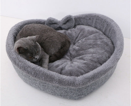 Heart Shape Soft Cozy Cat Pet Bed For Large Small Puppy Dog Cute Warm Cushion Litter Nest Basket Kennel Kitten House Accessories