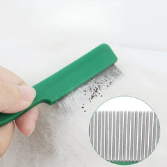 Dog Cat Flea Comb Pet Removal Massage Hair Comb Wool Grooming Accessories Lice Comb Stainless Steel Pin Pet Hair Cleaning Tool