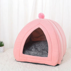 Cute Cat Bed Pet House Kitten Lounger Cushion Small Dog Tent Mat Washable Puppy Basket Cave Mat Soft For Cats House Bed Supplies