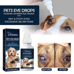 Pet Eye Drops, Clean Dog And Cat Eye Drops, Relieves Itchy Eyes Caused By Tears