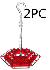 Hanging Red Hexagonal Hummingbird Feeder With Hook