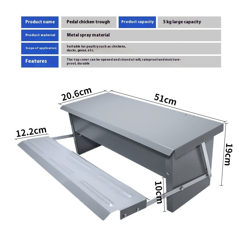 Pedal Type Chicken Feeding Trough Automatic Pet Feeder Chicken, Duck And Goose Feeding Trough