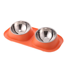 Pet Bowl Stainless Steel Dog Double Neck Basin