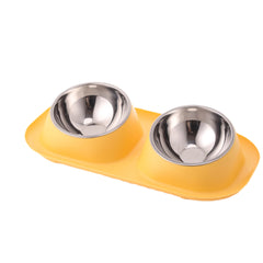 Pet Bowl Stainless Steel Dog Double Neck Basin