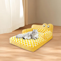 Plush Dog Sofa Washable Pet Cat Bed Antislip Comfortable Kitty Nest Warm Soft Cushion Kitten Couch For Playing