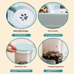 Automatic Pet Feeder Water Dispenser Integrated Cat Food Holder Bowl Double Bowl Drinking Bowl Pet