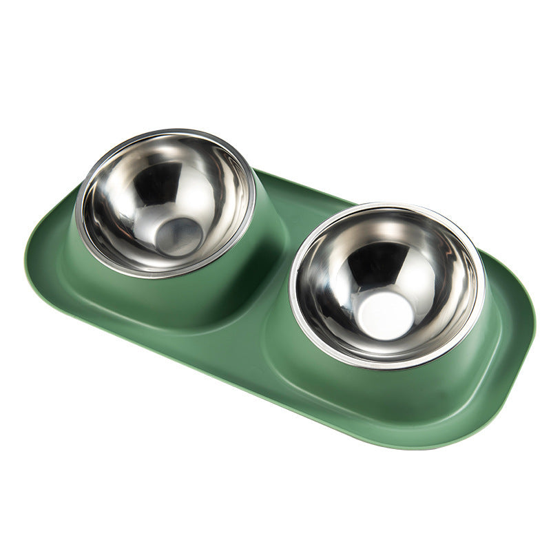 Pet Bowl Stainless Steel Dog Double Neck Basin