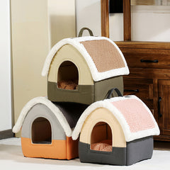 Foldable Dog House Kennel Bed Mat For Small And Medium Dogs, Cats, Winter Warm Cat Bed Nest, Pet Products Basket, Pets, Puppy Cave Sofa.