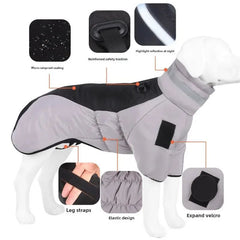 Waterproof Large Dog Jacket Warm Dog Clothes Winter Coat French Dog Reflective Dog Cold Weather Coats Pet Snow Jacket