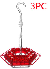 Hanging Red Hexagonal Hummingbird Feeder With Hook