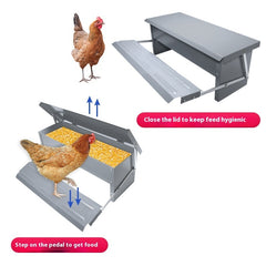 Pedal Type Chicken Feeding Trough Automatic Pet Feeder Chicken, Duck And Goose Feeding Trough