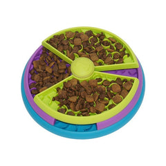 Slow Food Bowl Anti Choking Cat Bowl Dog Basin Puzzle Feeder Healthy Pet Rotating Game Board Pet Products